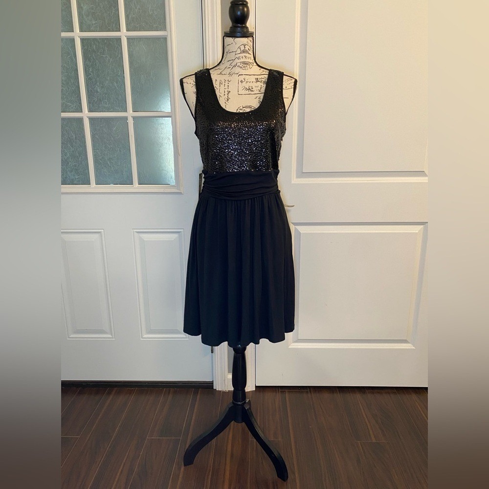 Express Black Sequin Sleeveless Dress Size‎ 10 NWT H
